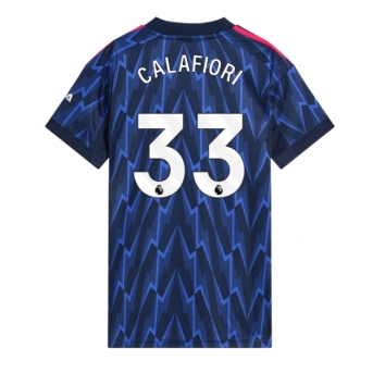 Billige Fotballdrakt Arsenal Riccardo Calafiori #33 Replika Bortedrakt Dame 2025-26 Kortermet